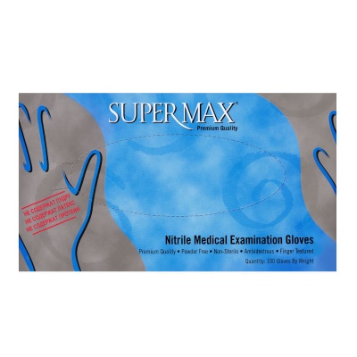 02188-2 Перчатки нитриловые плотные SuperMax голубые