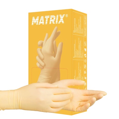 02289 Перчатки латексные смотровые неопудренные Matrix Premium Latex двукратное хлорирование 2