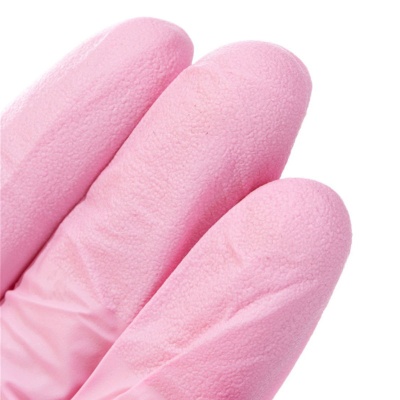 Перчатки смотровые нитриловые e розовые 3
