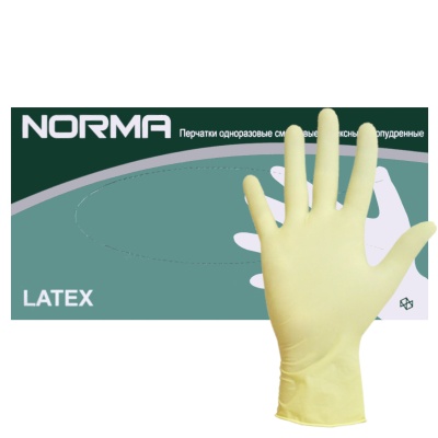 02586 Перчатки смотровые латексные неопудренные NORMA