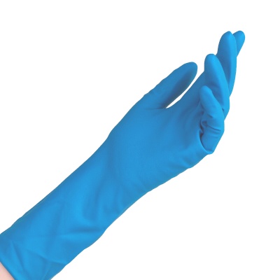 02702 Перчатки нитриловые особопрочные Safe&Care High Risk TN333 голубые удлиненные 3