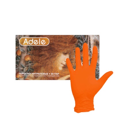 Перчатки смотровые нитриловые Adele оранжевые