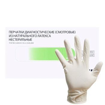 01222 Перчатки смотровые латексные MiniMAX опудренные