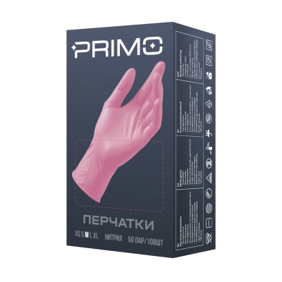 02536 Перчатки нитриловые Primo Rose Nitrile розовые 2