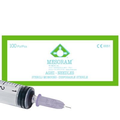 Иглы медицинские стерильные одноразовые для мезотерапии Mesoram (30G (0,30x4 мм), 100 шт, Luer)