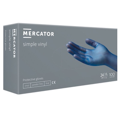 Перчатки виниловые смотровые Vinylex PF синие