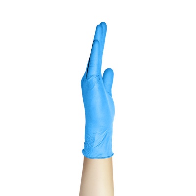 Нитриловые голубые перчатки