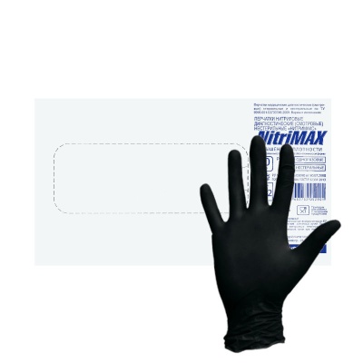 01964 Перчатки смотровые нитриловые плотные NitriMax черные