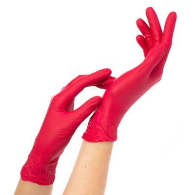 Перчатки нитриловые Benovy красные 01588-2