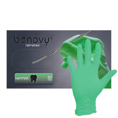 01293-1 Перчатки нитриловые Benovy Dental Formula зеленые