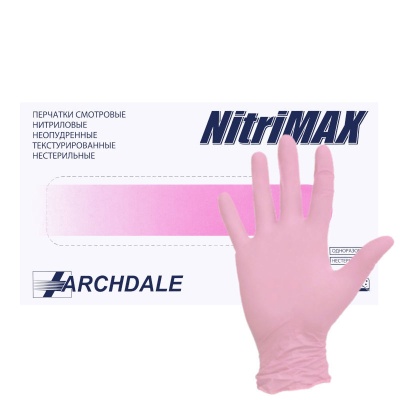 01215 Перчатки смотровые нитриловые NitriMax 761 розовые