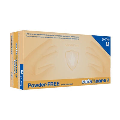 Перчатки смотровые латексные Safe&Care TL202 двукратное хлорирование 01173-1