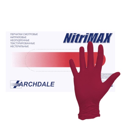 01105 Перчатки смотровые нитриловые NitriMax 756 красные