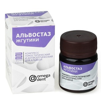 Гемостатический и антисептический компресс для альвеол АЛЬВОСТАЗ
