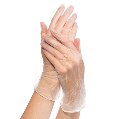 Перчатки виниловые смотровые прозрачные