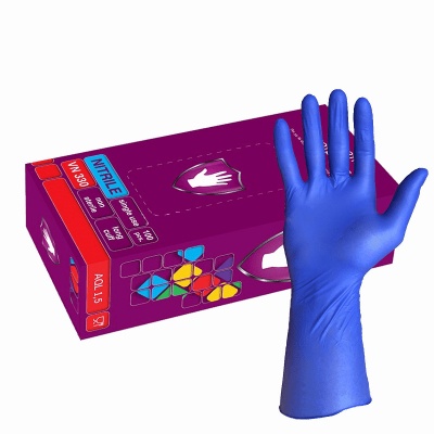 Перчатки смотровые нитриловые Safe&Care VN330 удлиненные фиолетовые