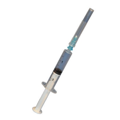 Шприц инъекционный однократного применения Sterin 3-х компонентный с иглой (2 мл, 23G (0,60х30 мм), 100 шт, Luer)