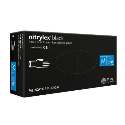 01108 2 Перчатки нитриловые смотровые Nitrylex PF черные