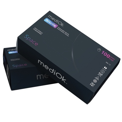 Перчатки нитриловые смoтровые mediOk черные