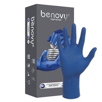 01091 1 Перчатки смотровые латексные Benovy High Risk повышенной прочности