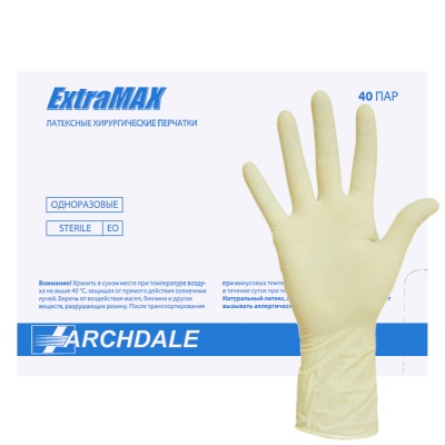 01290 Перчатки хирургические латексные ExtraMax с синтетическим покрытием