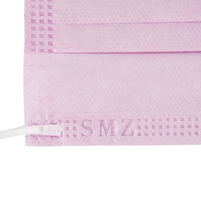 Маска медицинская одноразовая SMZ  на резинке (50 шт, Розовый) 2