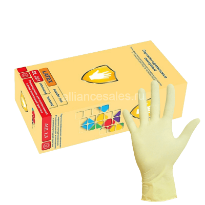 Перчатки латексные Safe&Care SL221 хлорированные alliancesales.ru