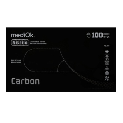 Перчатки нитриловые смoтровые mediOk Carbon BS черные 02888-1