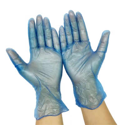 Перчатки виниловые смотровые Vinylex PF синие 01635-1