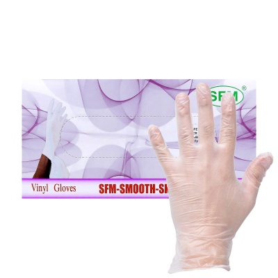 Перчатки виниловые смотровые нестерильные неопудренные SFM прозрачные 01868-1